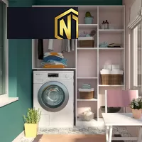 TỦ MÁY GIẶT KẾ HỢP TỦ TIỆN LỢI GỌN GÀNG ĐA NĂNG MẪU 04